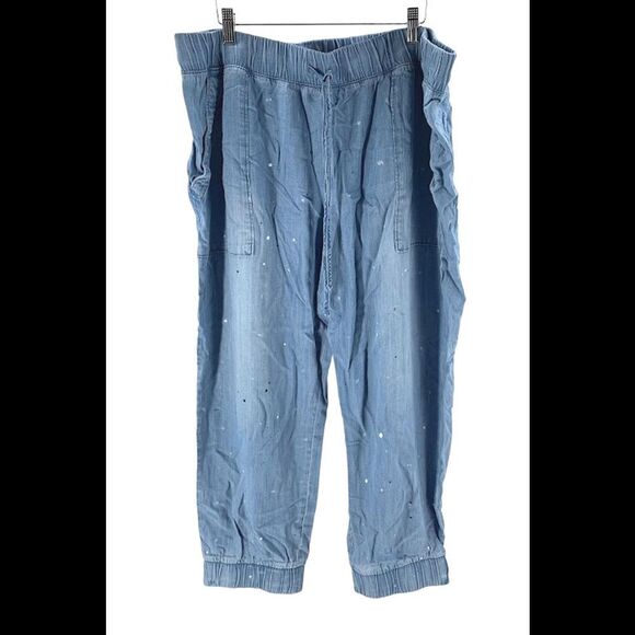 Side Stitch Soft Tencera Painted Dot Medium Ombre Jogger Pants Blue - Regular - Picture 1 of 2